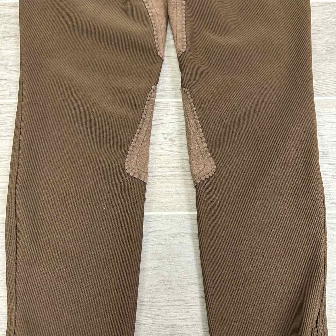 TuffRider Ribbed Knee Patch Breeches, Chocolate, Women's 26 L