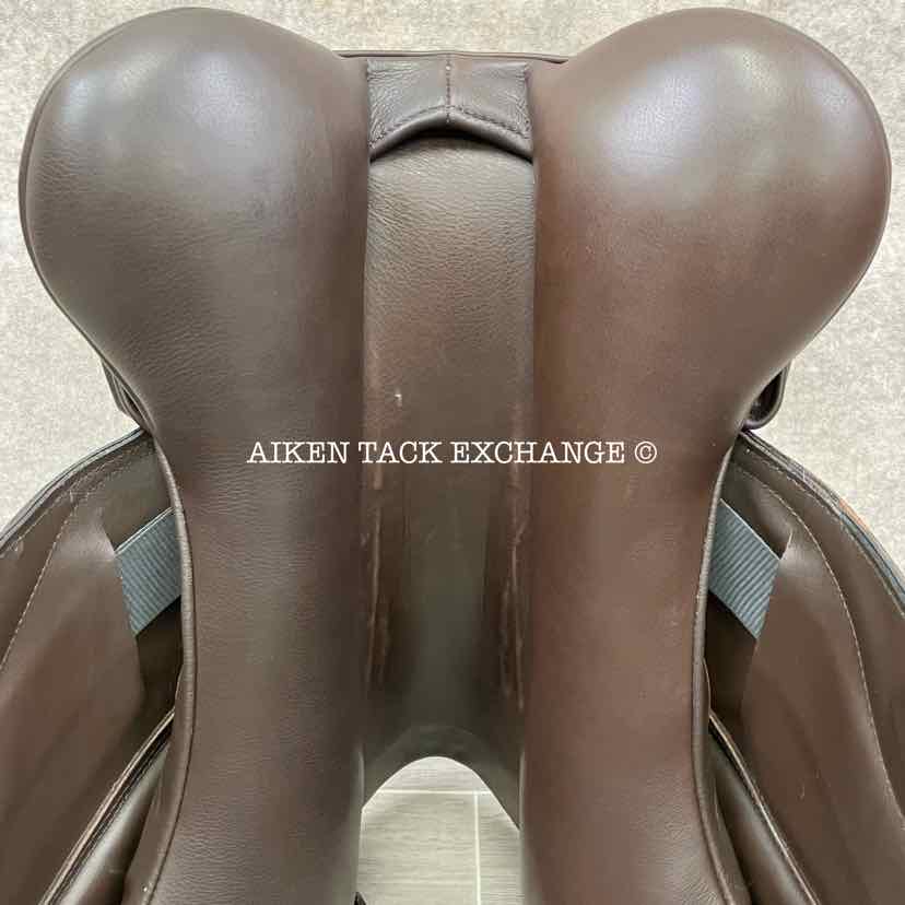 2016 Custom Saddlery Santa Cruz R Monoflap Dressage Saddle, 17.5" Seat, Adjustable Tree, Wool Flocked Panels