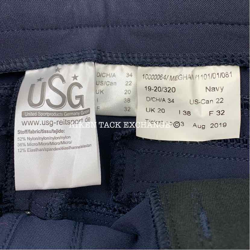 KL Select USG "Meghan" Silicone Full Seat Breeches, Size 22