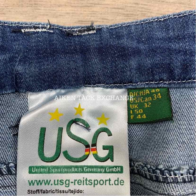 KL Select USG Marina Silicone Full Seat Breeches, Size 34