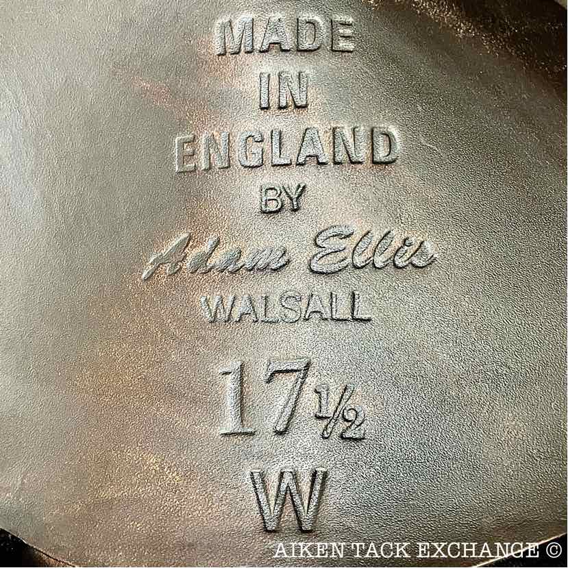 **SOLD** Adam Ellis Mono Event Jump Saddle, 17.5" Seat, Wide Tree, Wool Flocked Panels