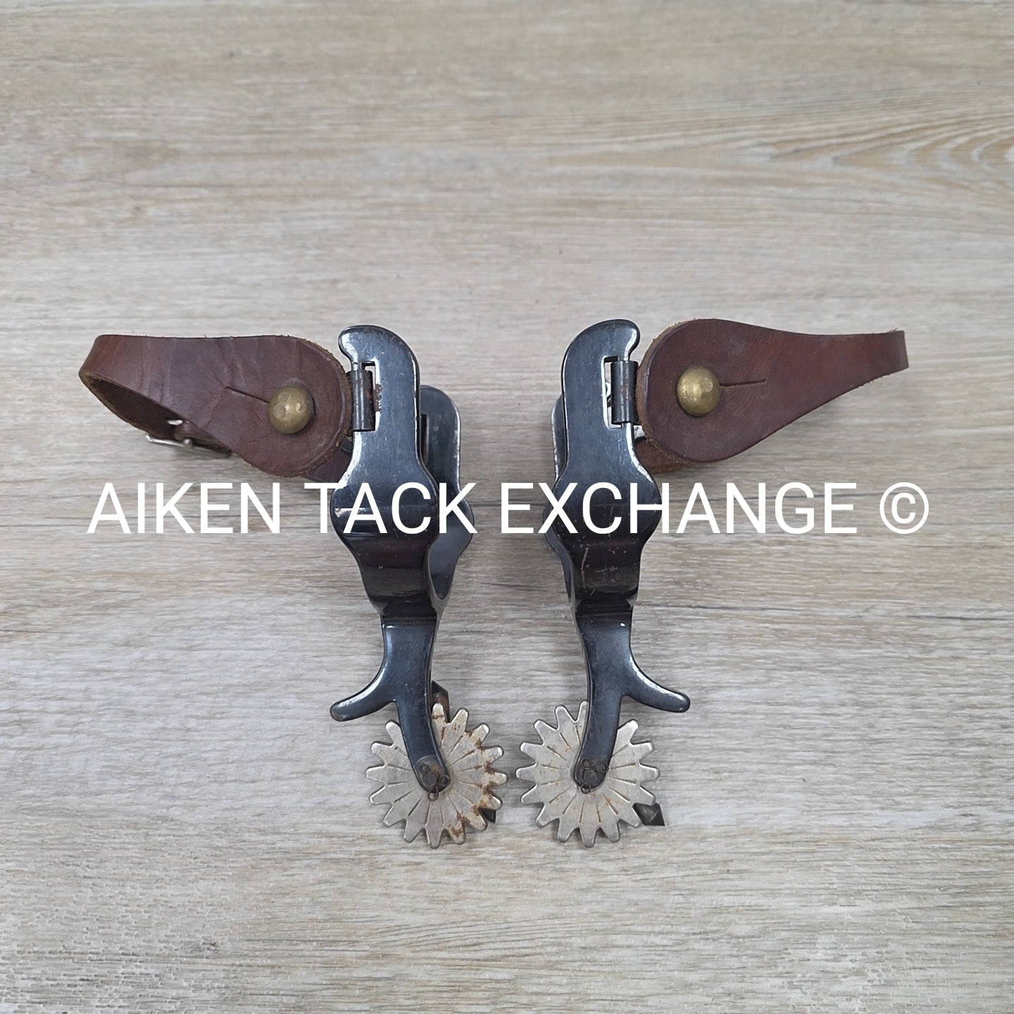 Kelly Silver Star Western Spurs with Rowels & Leather Spur Straps