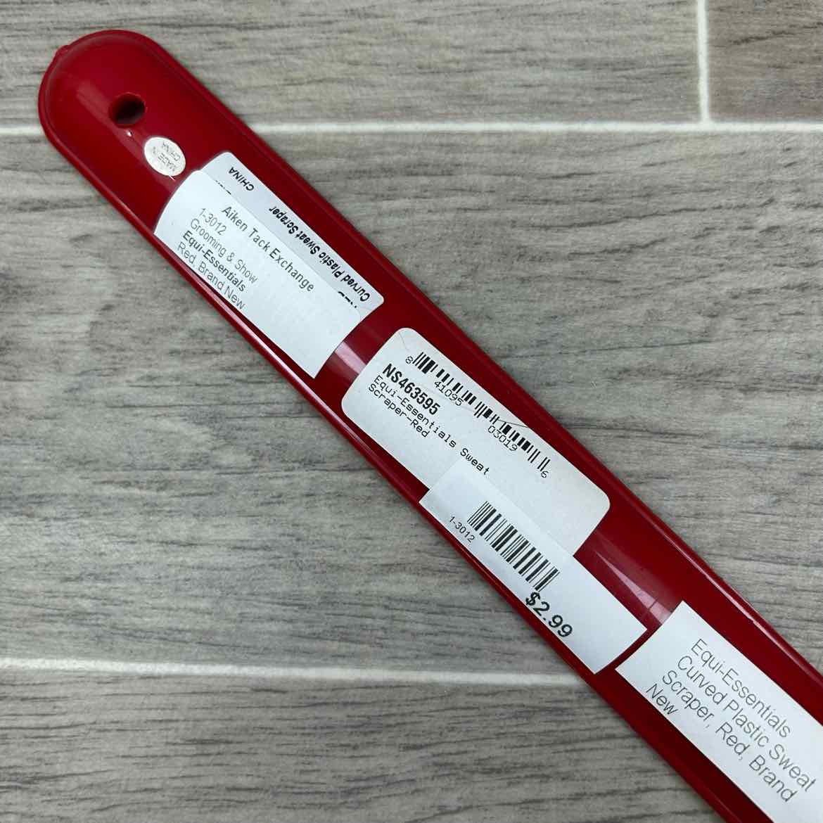 Equi-Essentials Curved Plastic Sweat Scraper, Red, Brand New