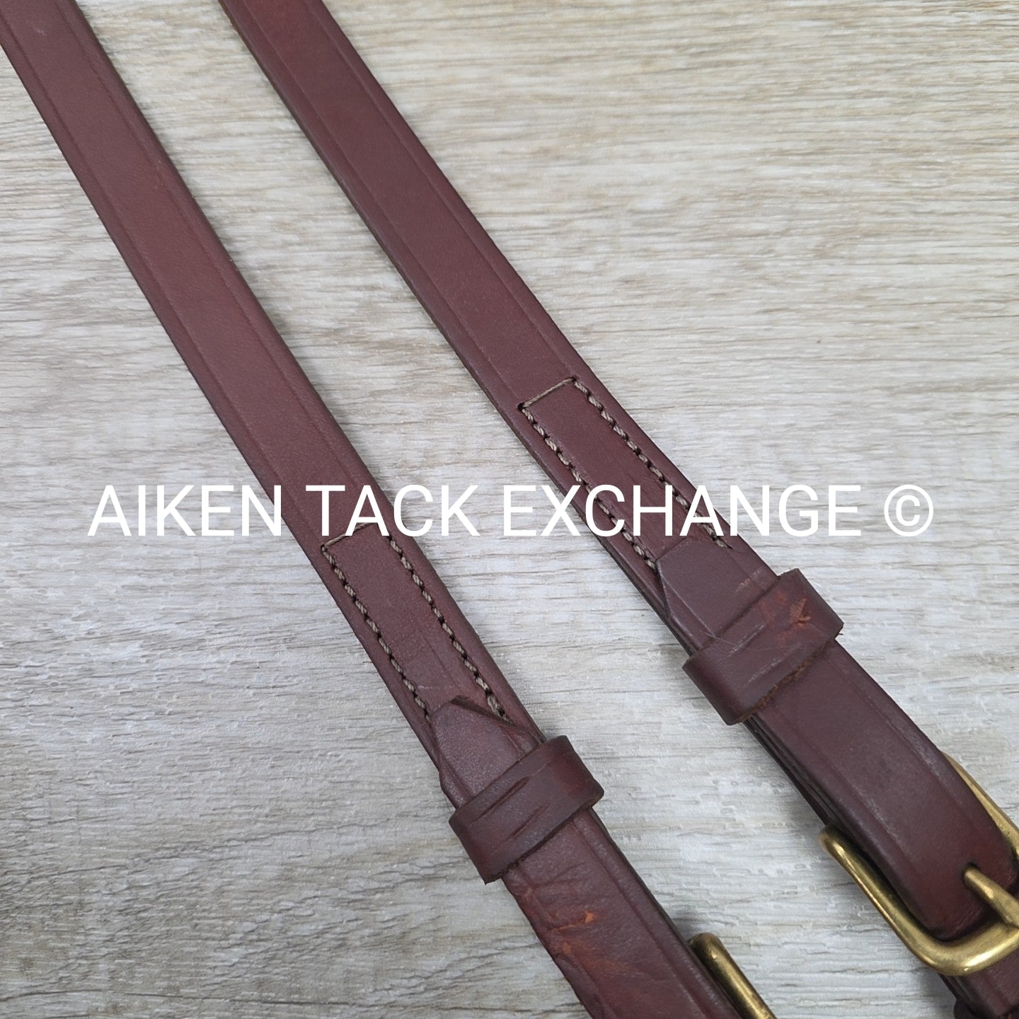 Circle Y Browband Headstall with Matching Reins, Brown, Size Full