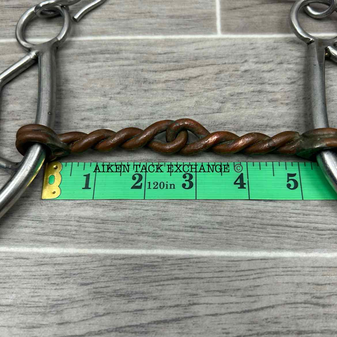 Single Joint Copper Twisted Wire Sliding Gag Bit 5" (No Curb Chain)
