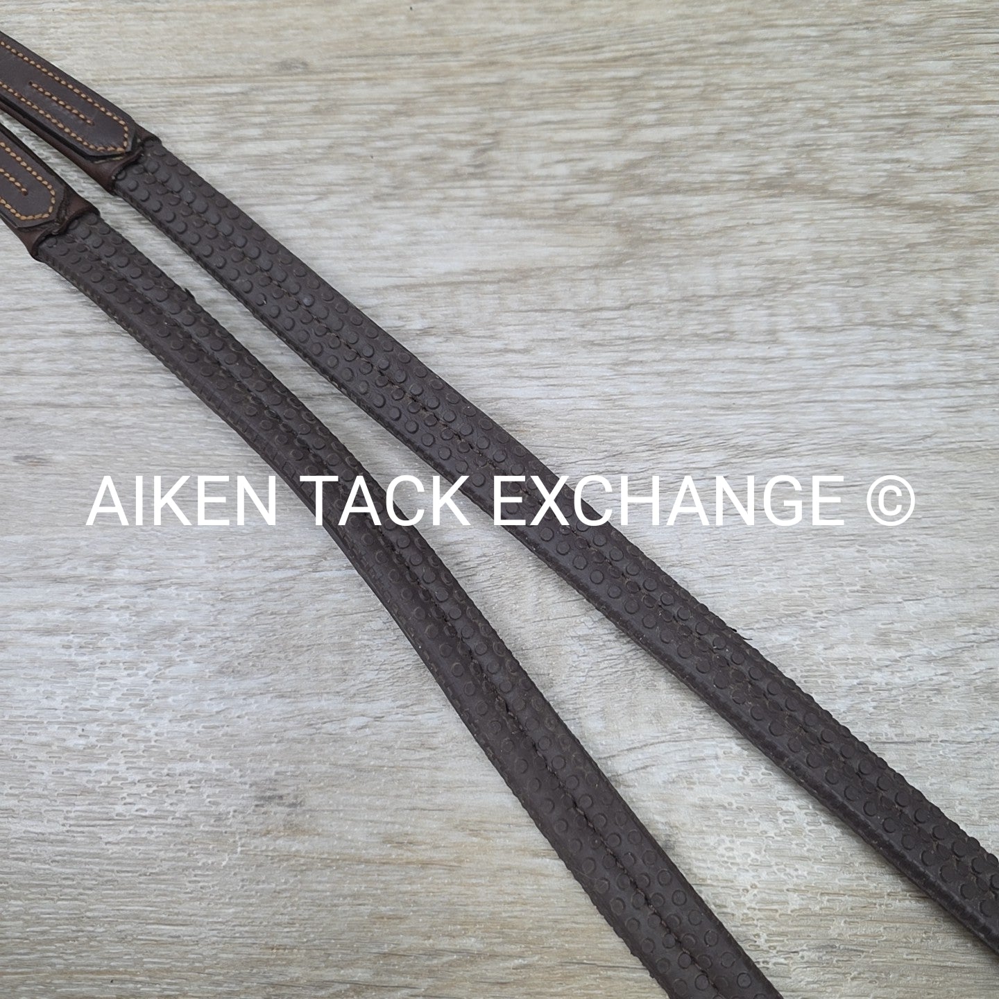 Bobby's English Tack Rubber Reins, Brown, 54"