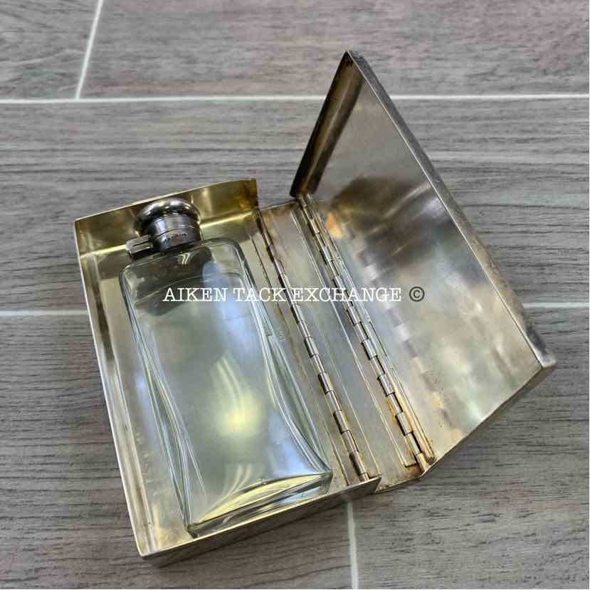 Swaine & Brigg Silver Plated Ladies Flask & Sandwich Case