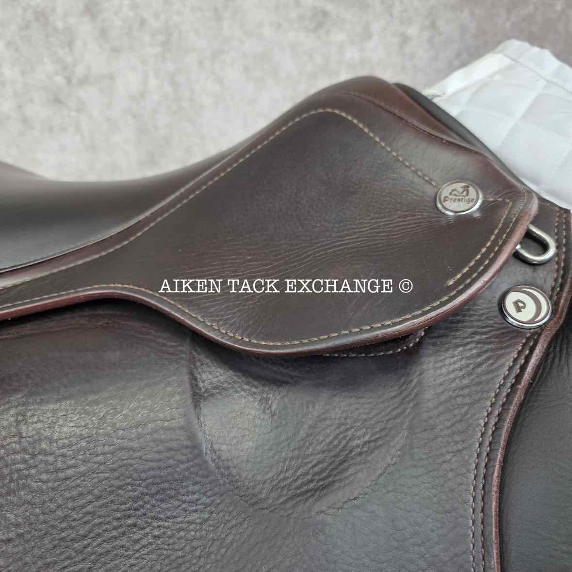 2021 Prestige X-Perience Close Contact Jump Saddle, 17" Seat, 34 Tree - Medium, Wool Flocked Panels