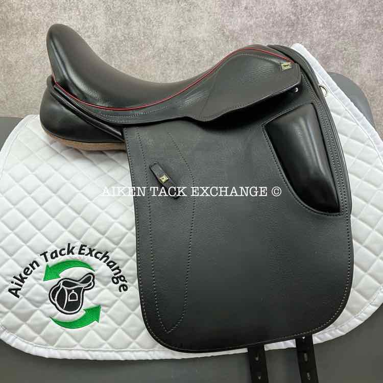 **SOLD** 2017 Black Country Dante Dressage Saddle, 17.5" Seat, Short Flap, Medium Wide Tree, Wool Flocked Serge Panels