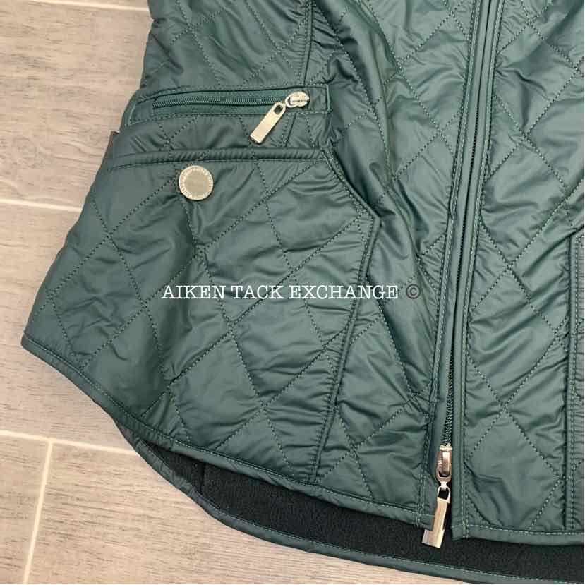 Arista Women's Quilted V-Vest, Forest, Size S, Brand New