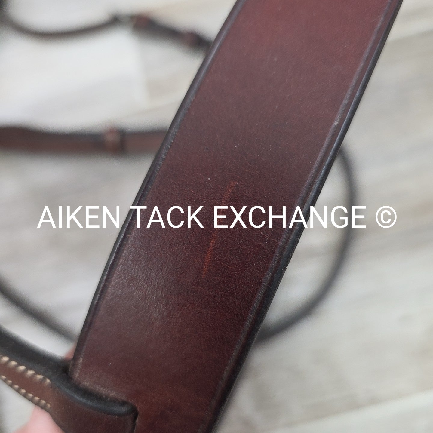 Showmark Flat Hunt Bridle with Laced Reins, Brown, Oversize