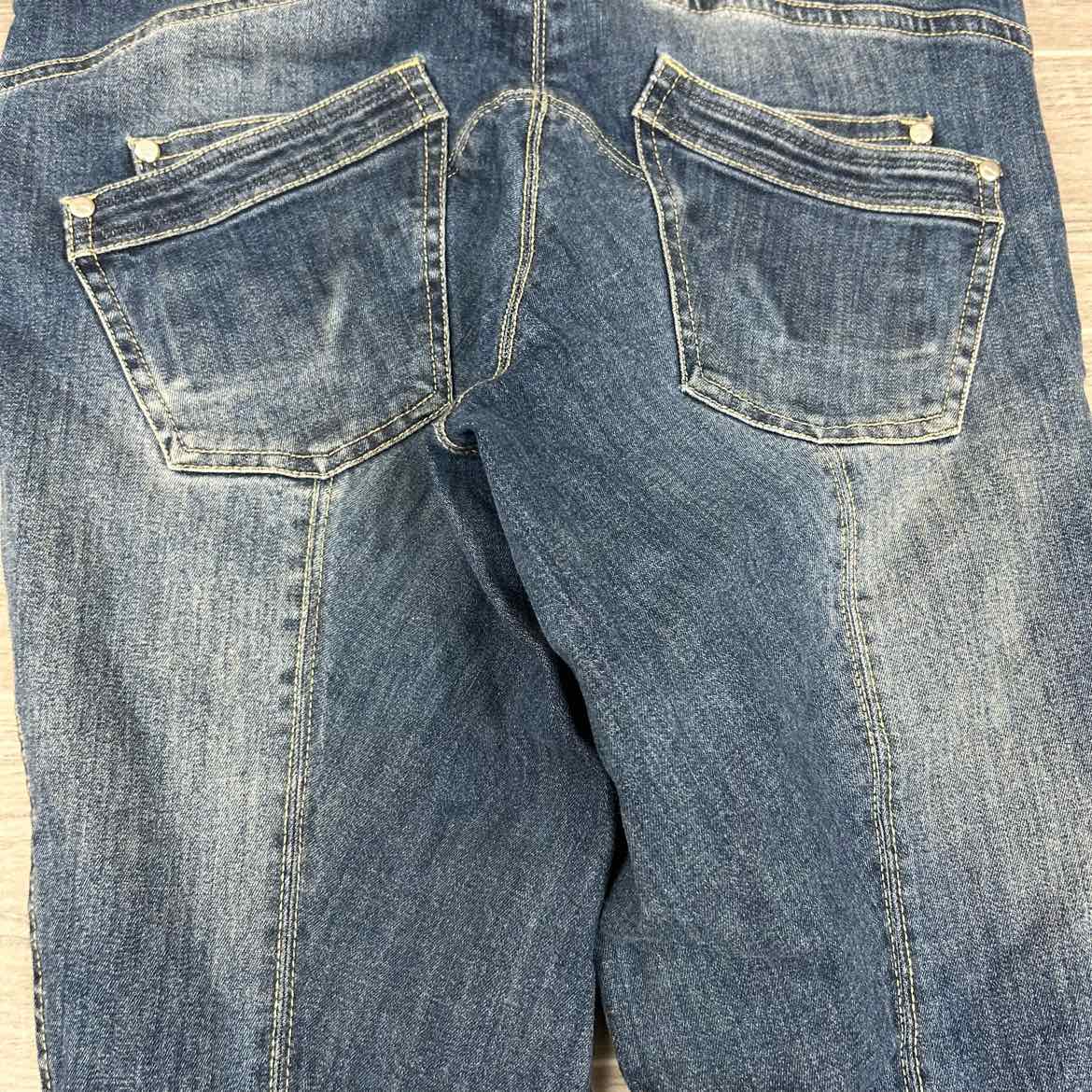 Schockemohle Lyra Silicone Grip Knee Patch Denim Breeches, Size 28 R