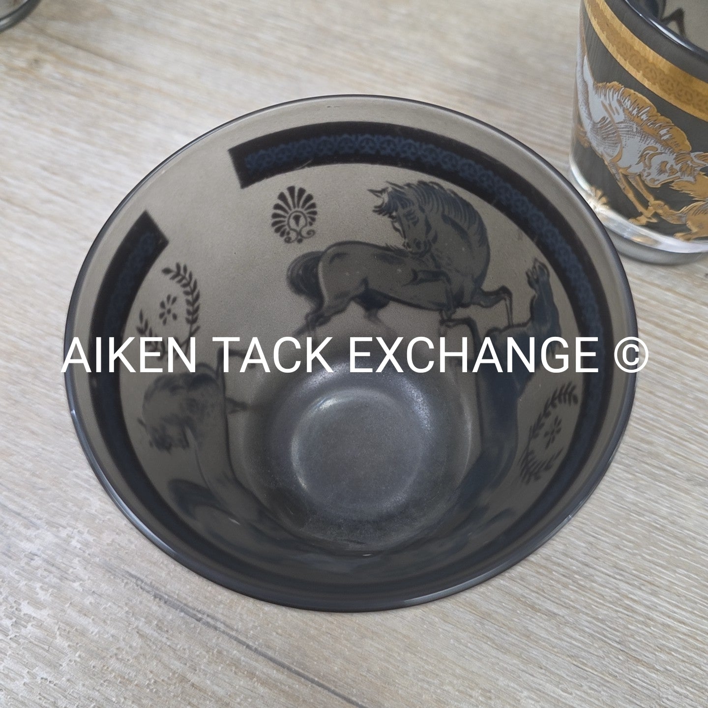 Vintage Culver Gold Wild Horse Glasses, Set of 6