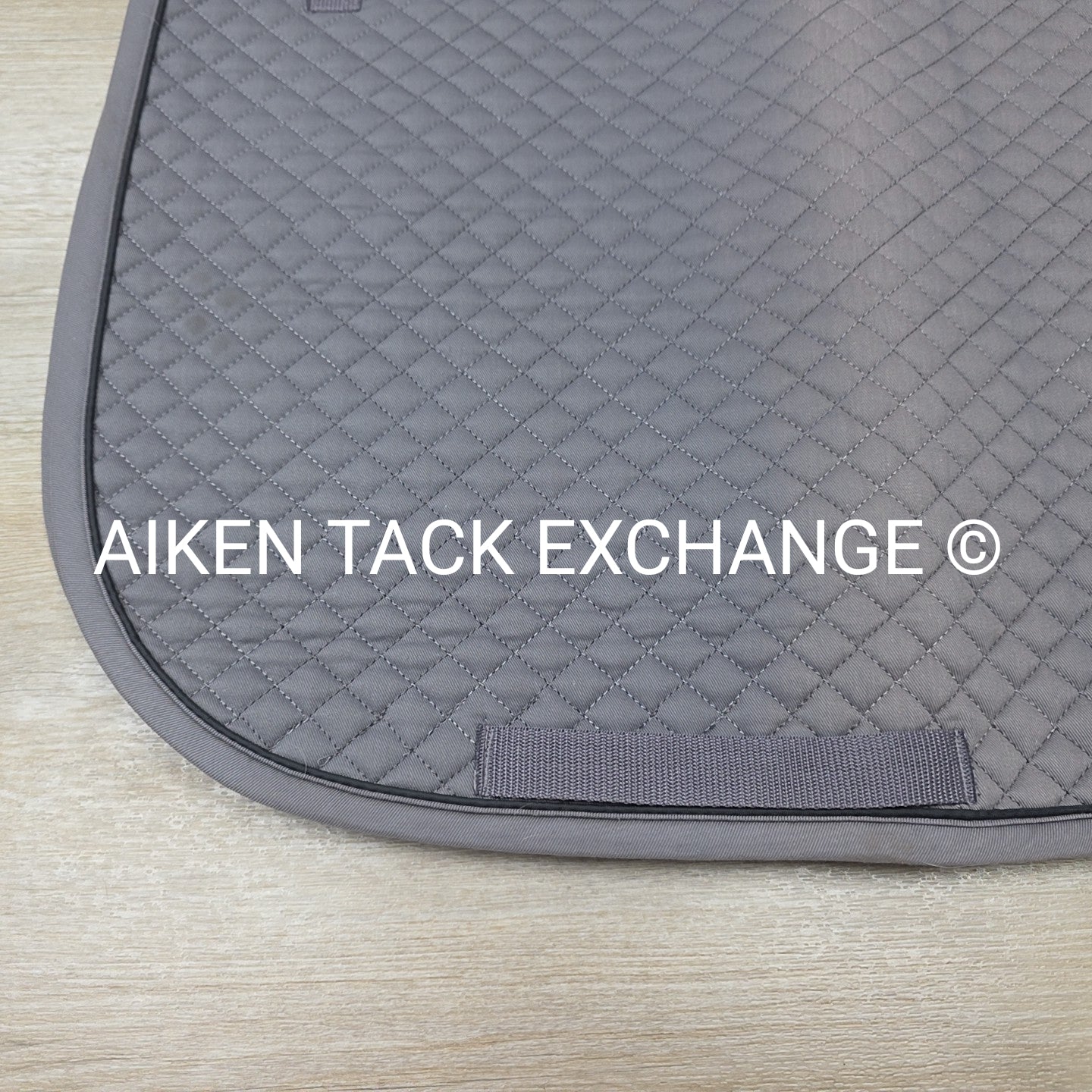 Dover Saddlery Dressage Saddle Pad, Grey with Black Piping