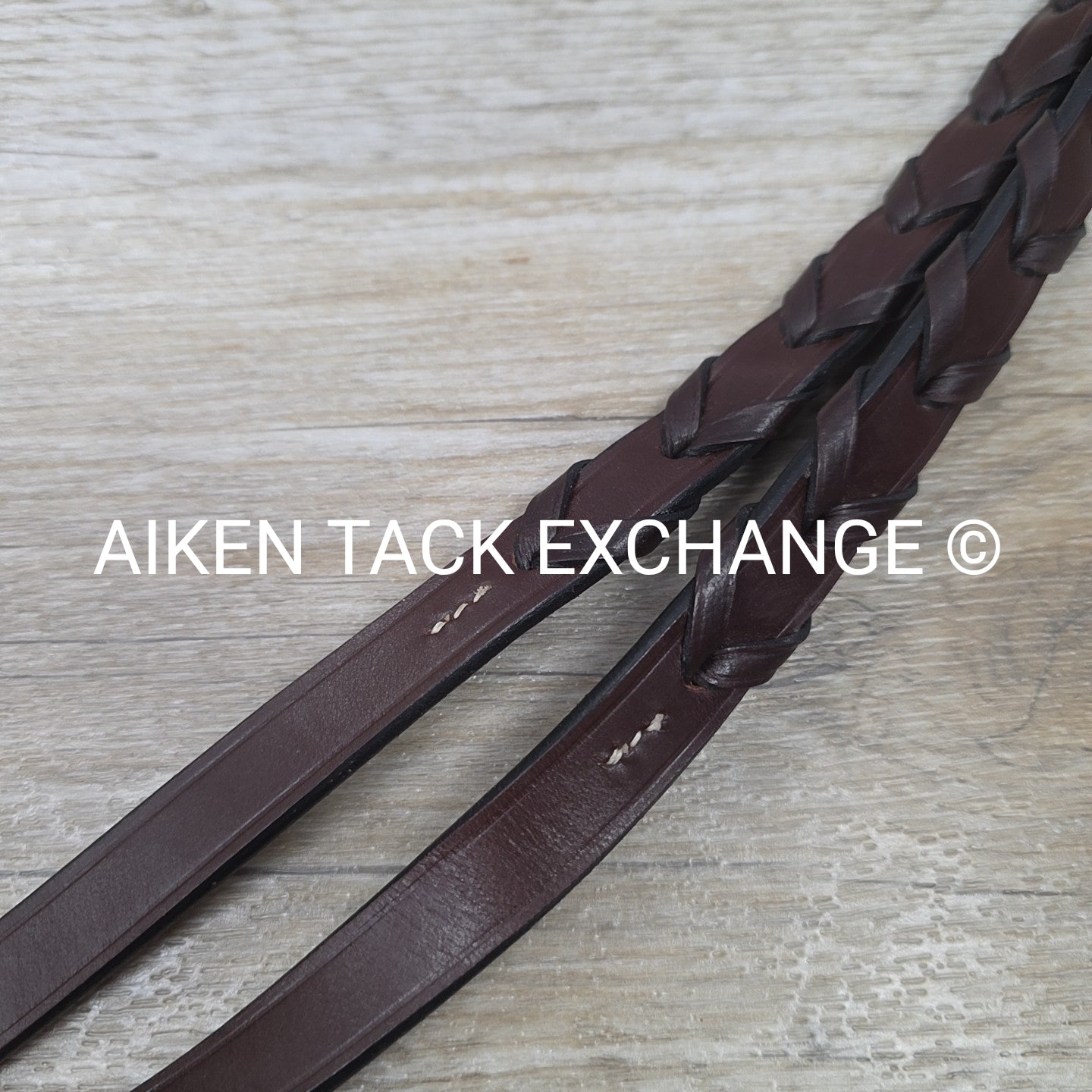 KL Select Red Barn Round Raised Fancy Stitch Laced Reins, Brown, Size Full