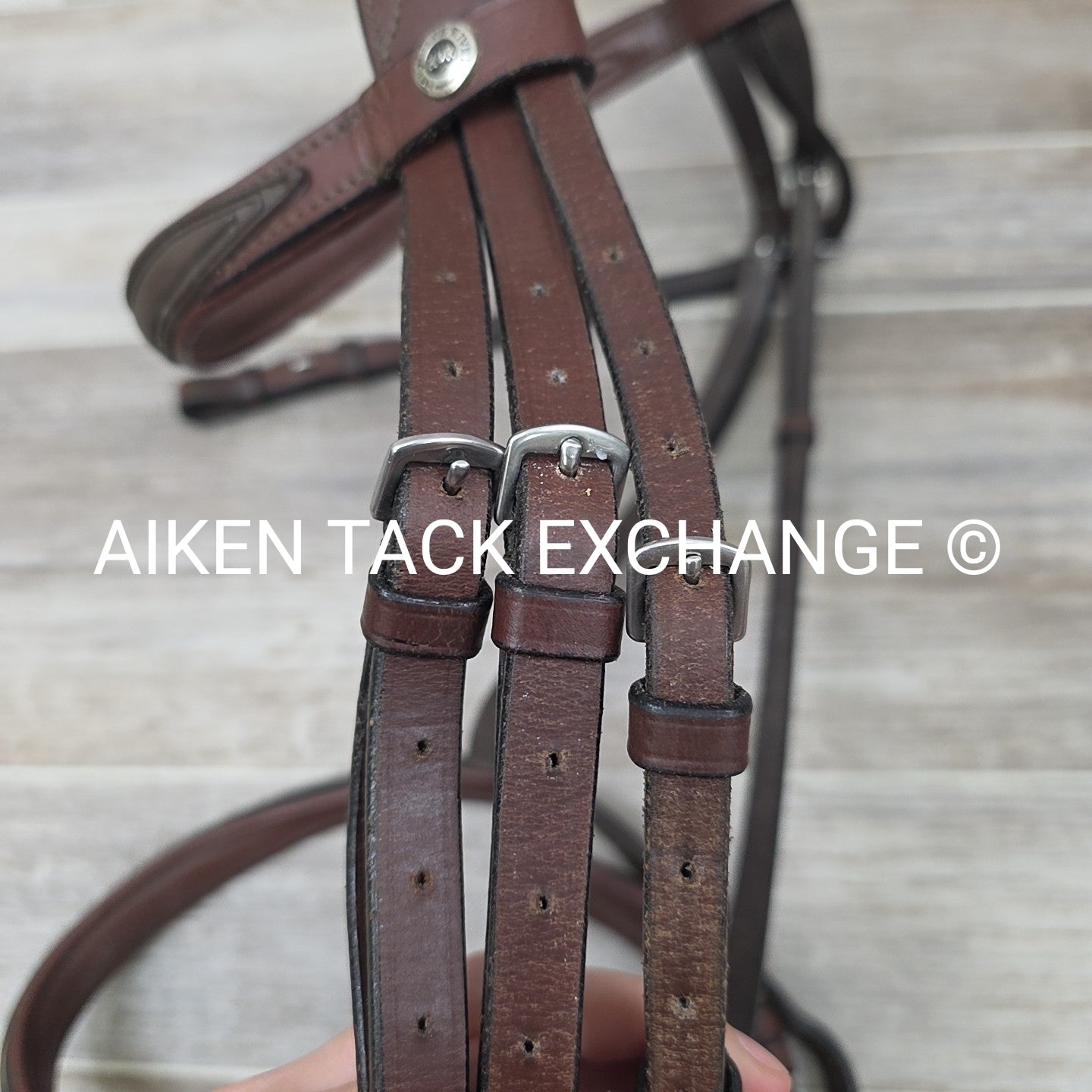 HDR Monocrown Bridle with Rubber Reins, Brown, Oversize