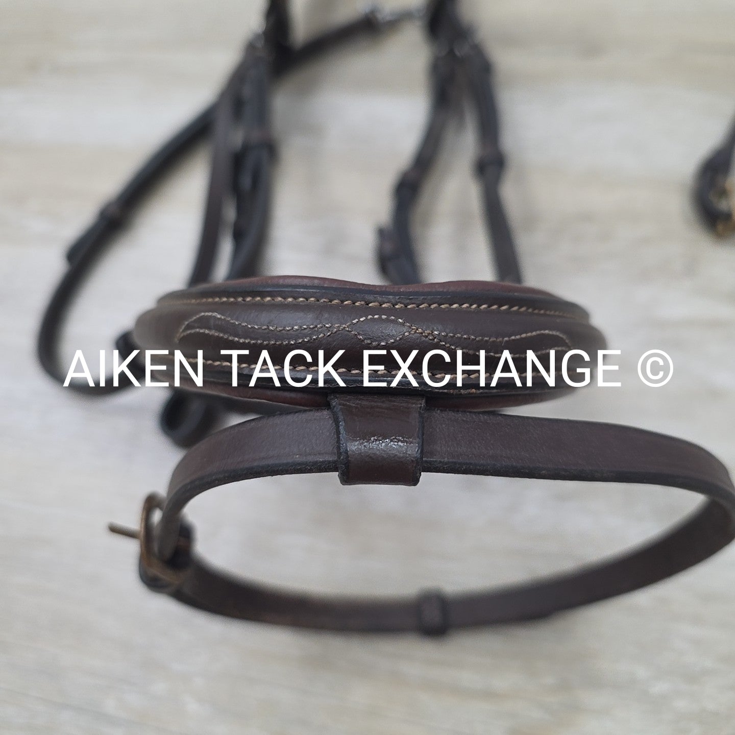 Dy'on Flash Noseband Bridle and Snap Hook with Matching Rubber Reins, Brown, Siz