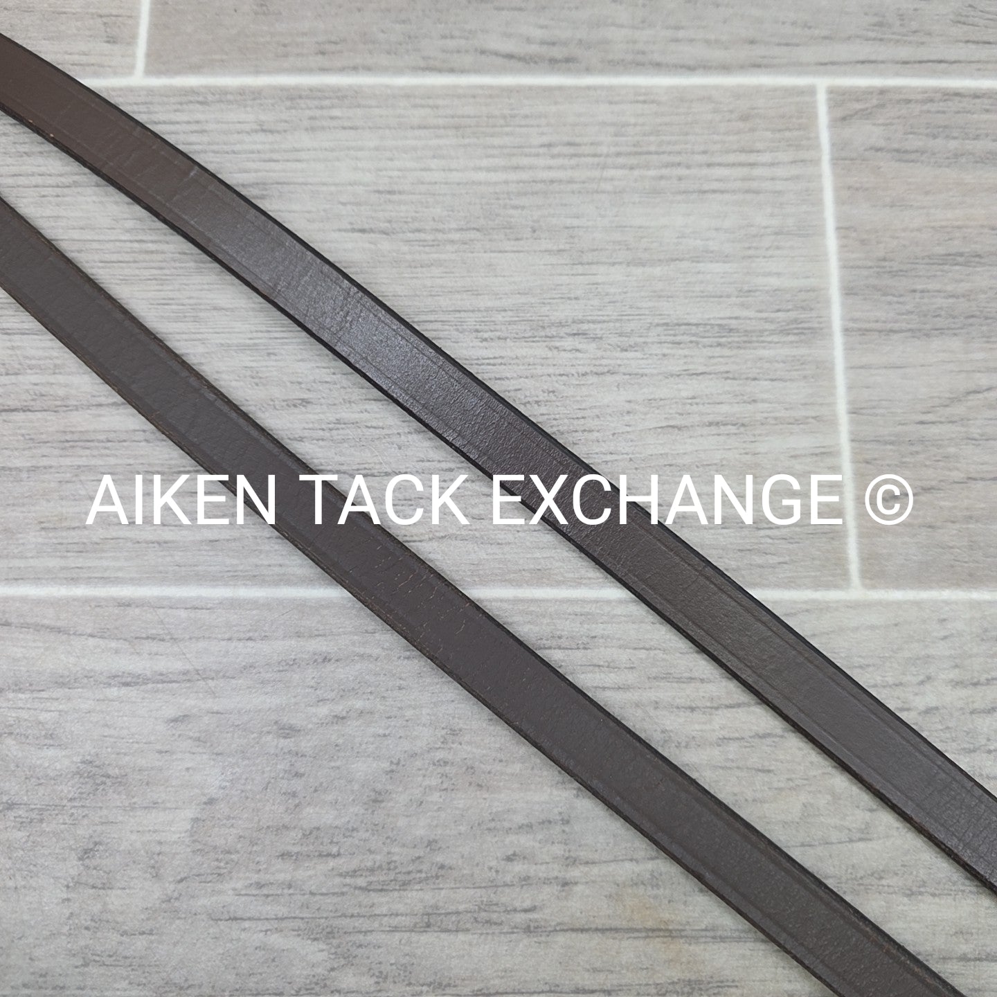 Plain Flat Leather Reins, Brown, 55"