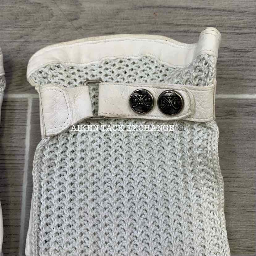 Kyra K. Sheepski/Leather Crochet Gloves, 8.5