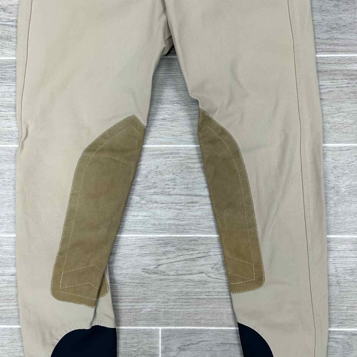 Tailored Sportsman Trophy Hunter Knee Patch Sock Bottom Breeches, Size 24