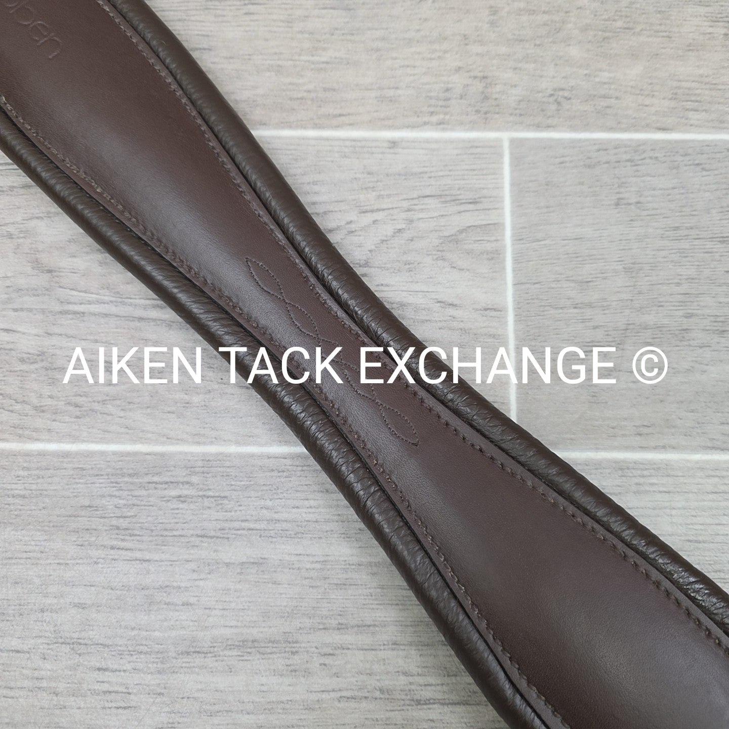Stubben Leather Girth with Double End Elastic, Brown, 54"