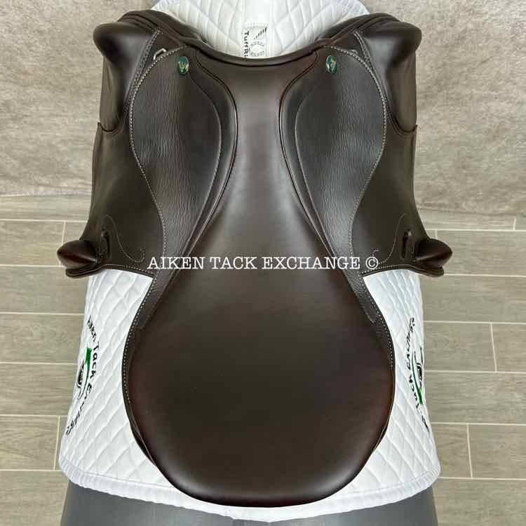 **SOLD** 2021 Prestige Passion K Monoflap Jump Saddle, 17" Seat, 34 Tree - MW, Wool Flocked Panels