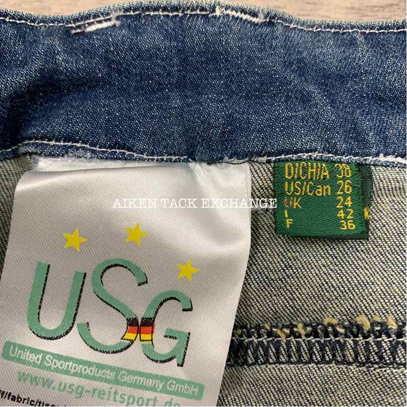 KL Select USG Marina Silicone Full Seat Breeches, Size 26