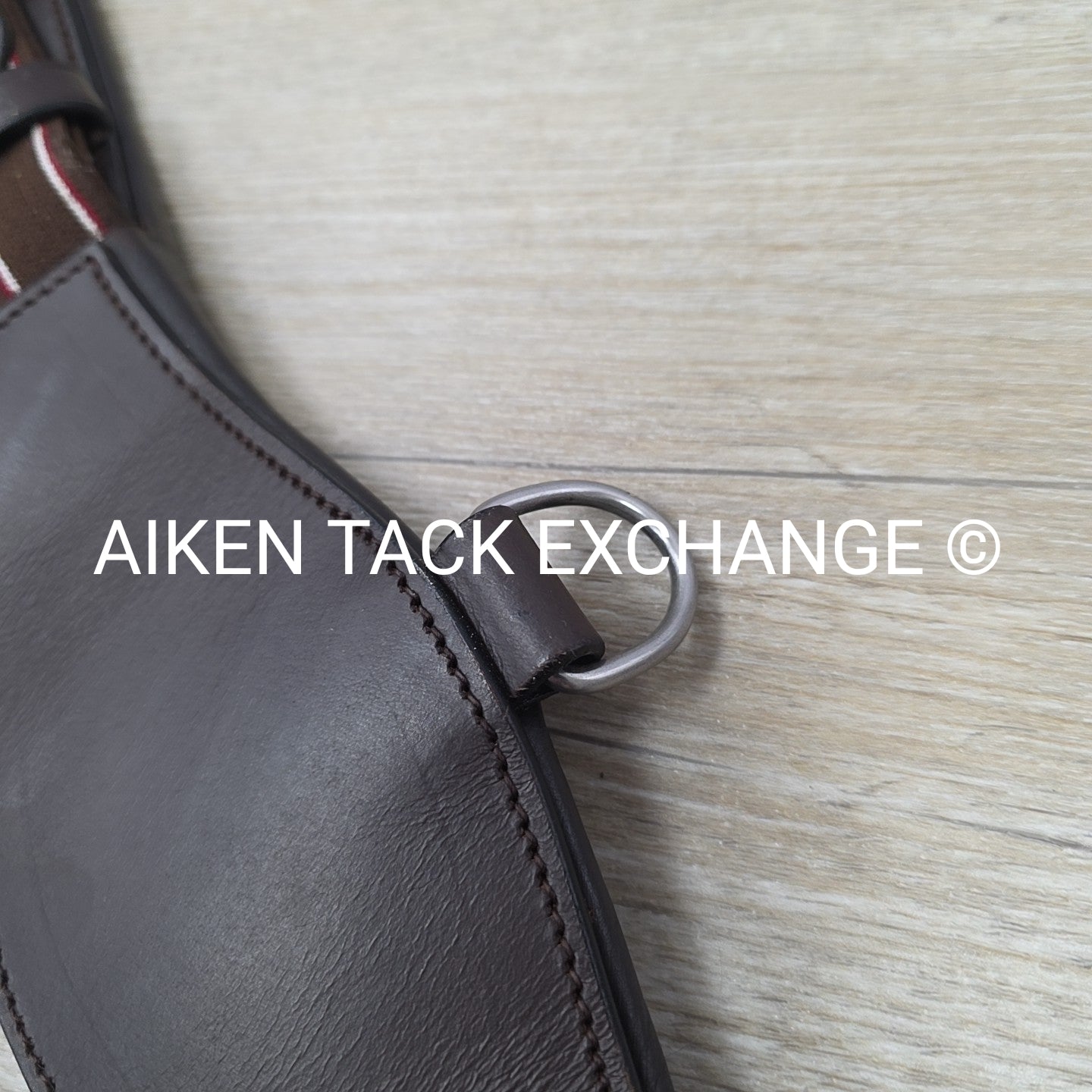 Padded Leather Contour Dressage Girth with Double End Elastic, Brown, 20"