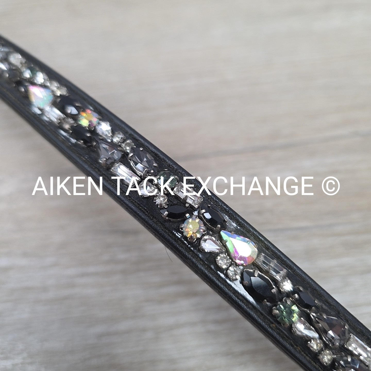Grewal Equestrian Iced Onyx Browband, Black, Size Full