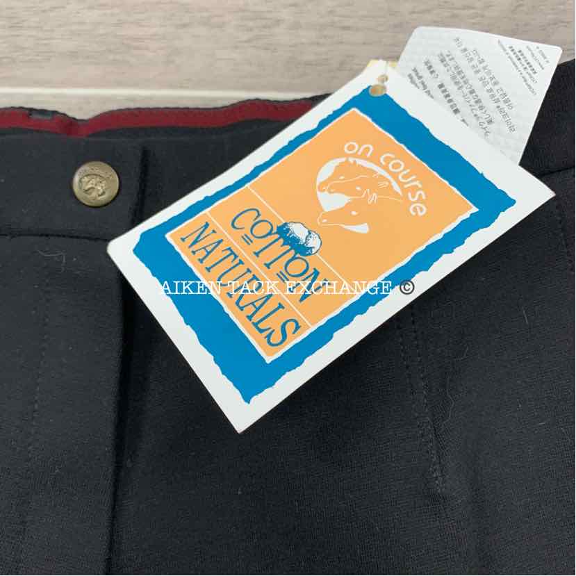 On Course Shapely Knee Patch Breeches, Brand New, Black, Size 32 L