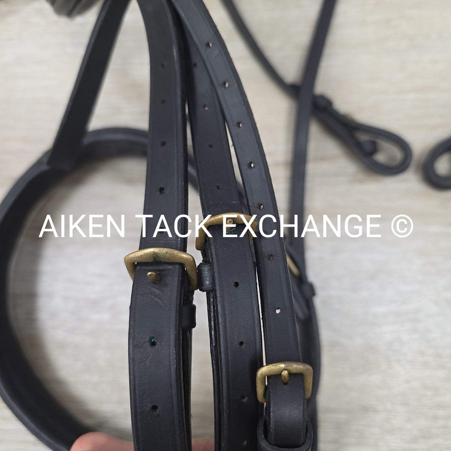 Kieffer Weymouth Double Bridle with Curb Rein, Black, Size Full