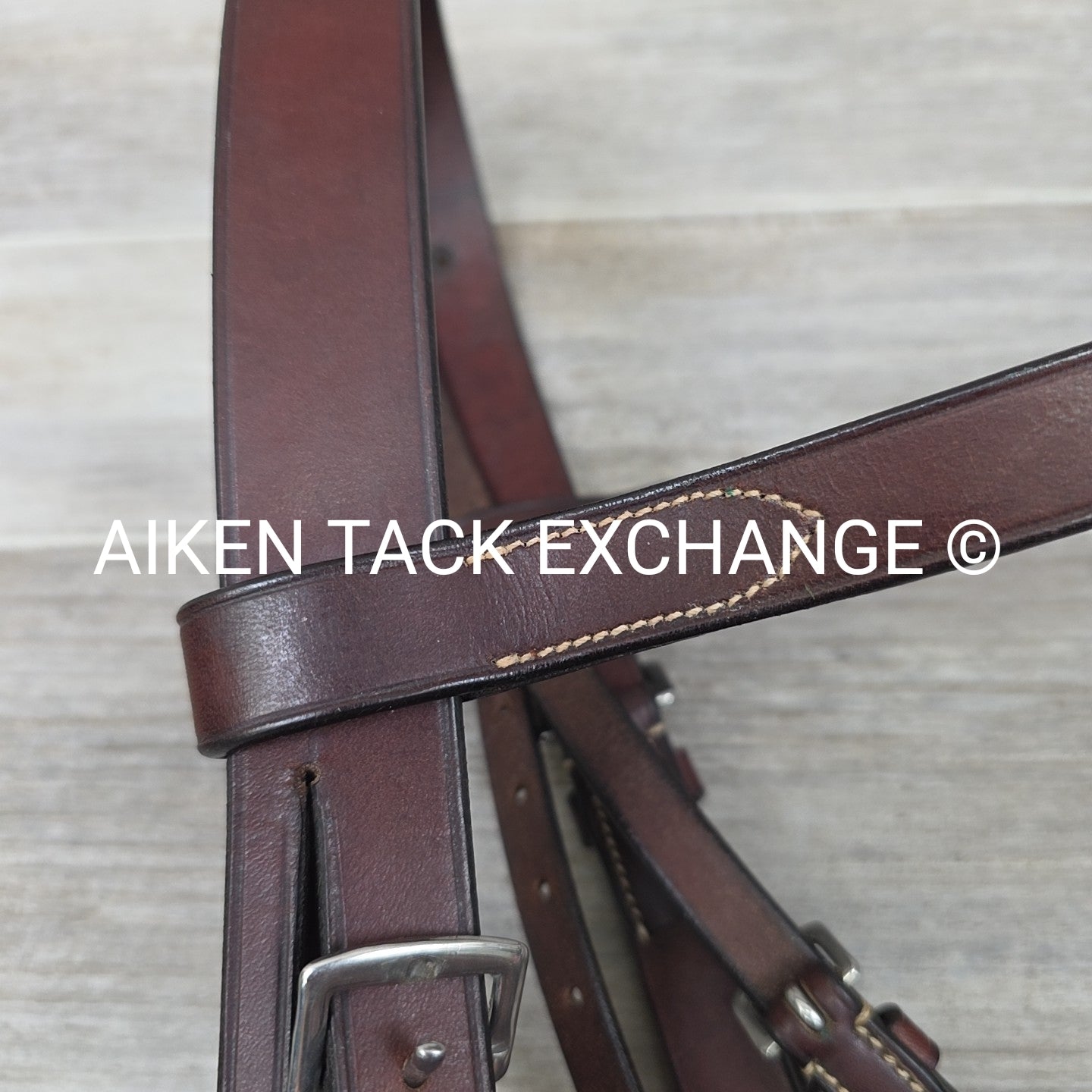 Showmark Flat Hunt Bridle with Laced Reins, Brown, Oversize
