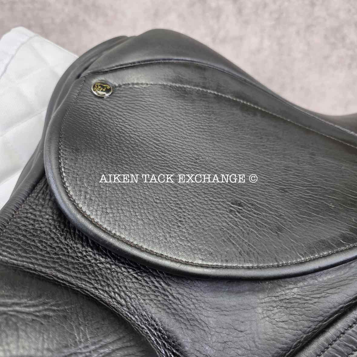 2008 County Perfection Dressage Saddle, 17" Seat, Medium Wide Tree, Wool Flocked Skid Row Panels