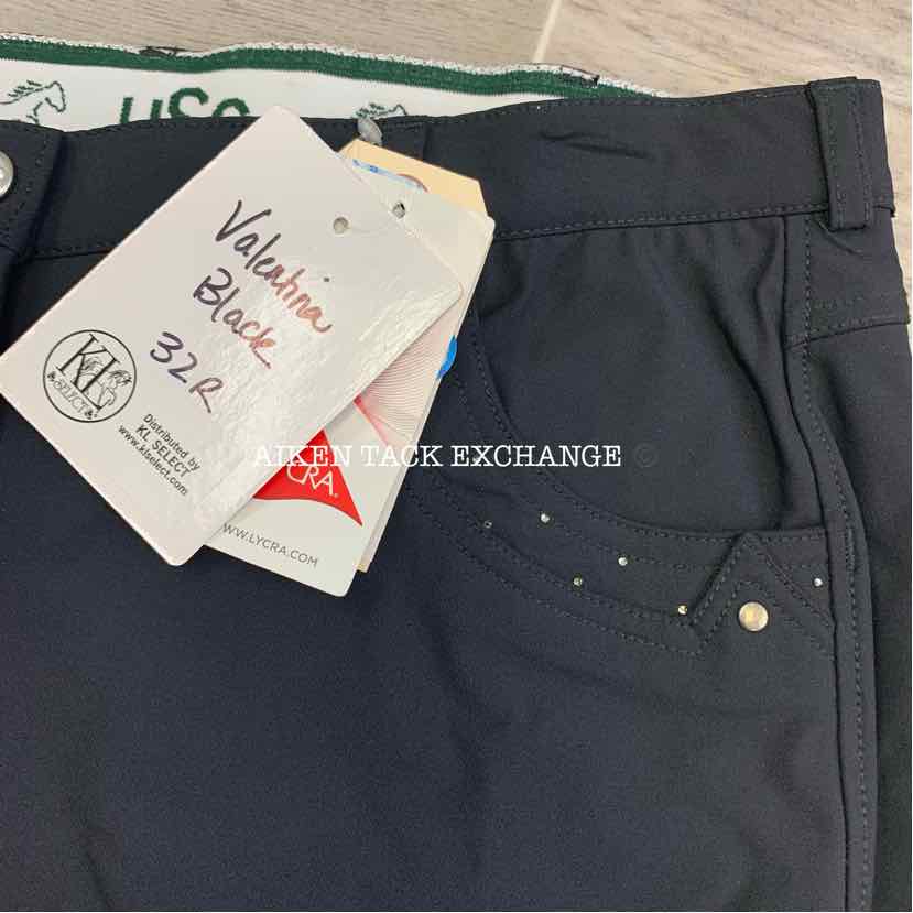 KL Select USG Valentina Silicone Grip Knee Patch Breeches, Size 32