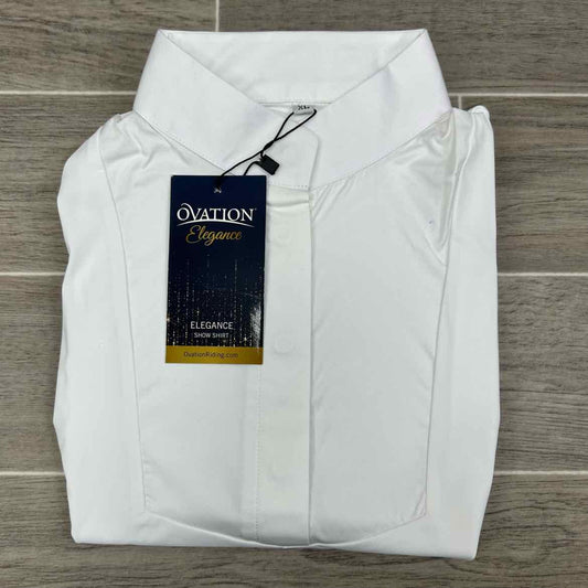 Ovation Elegance Long Sleeve Show Shirt, White, Size X-Large