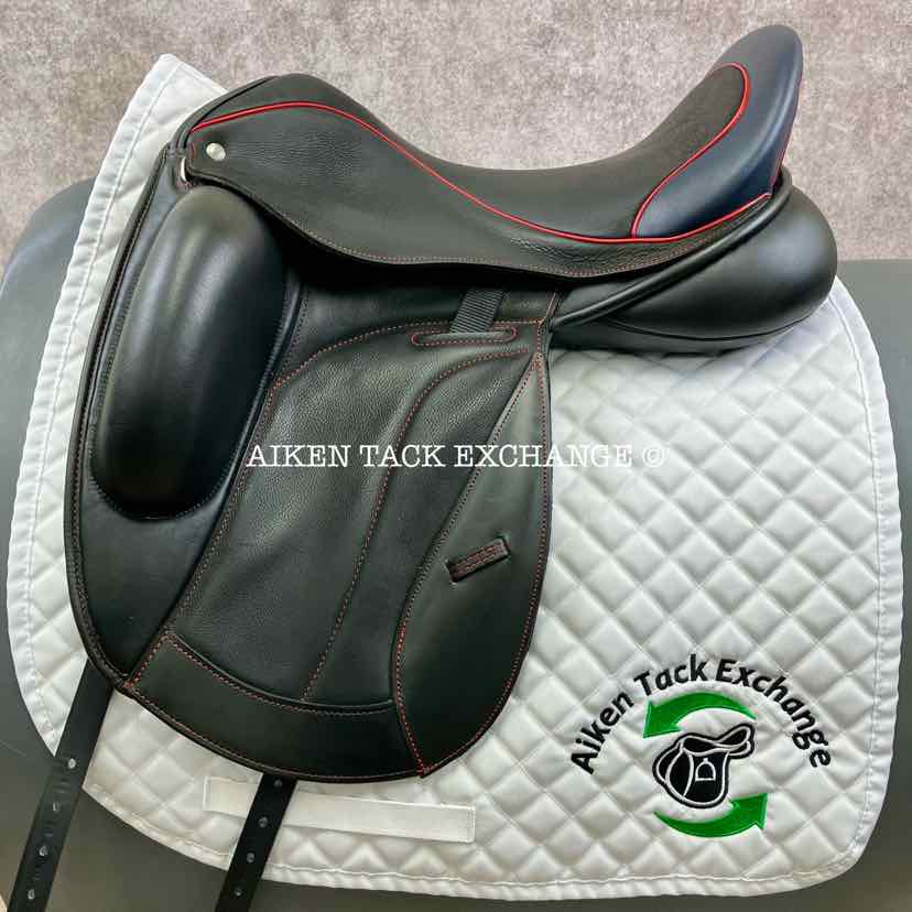 2021 Custom Saddlery Icon Flight Monoflap Dressage Saddle, 17.5" Seat, Short Flap, Adjustable Tree, Wool Flocked Panels