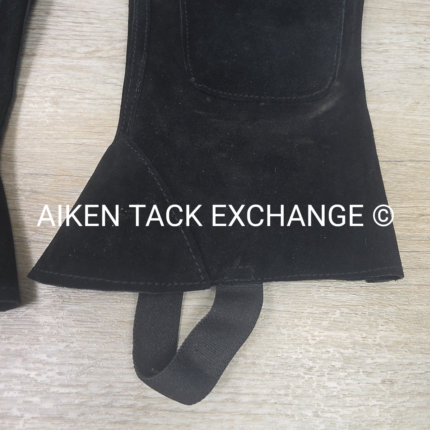 Suede Half Chaps, Black, Size Large