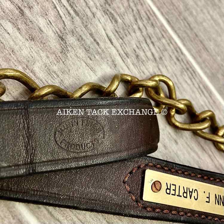 Nunn Finer Leather Lead with Brass Chain (has name plate)
