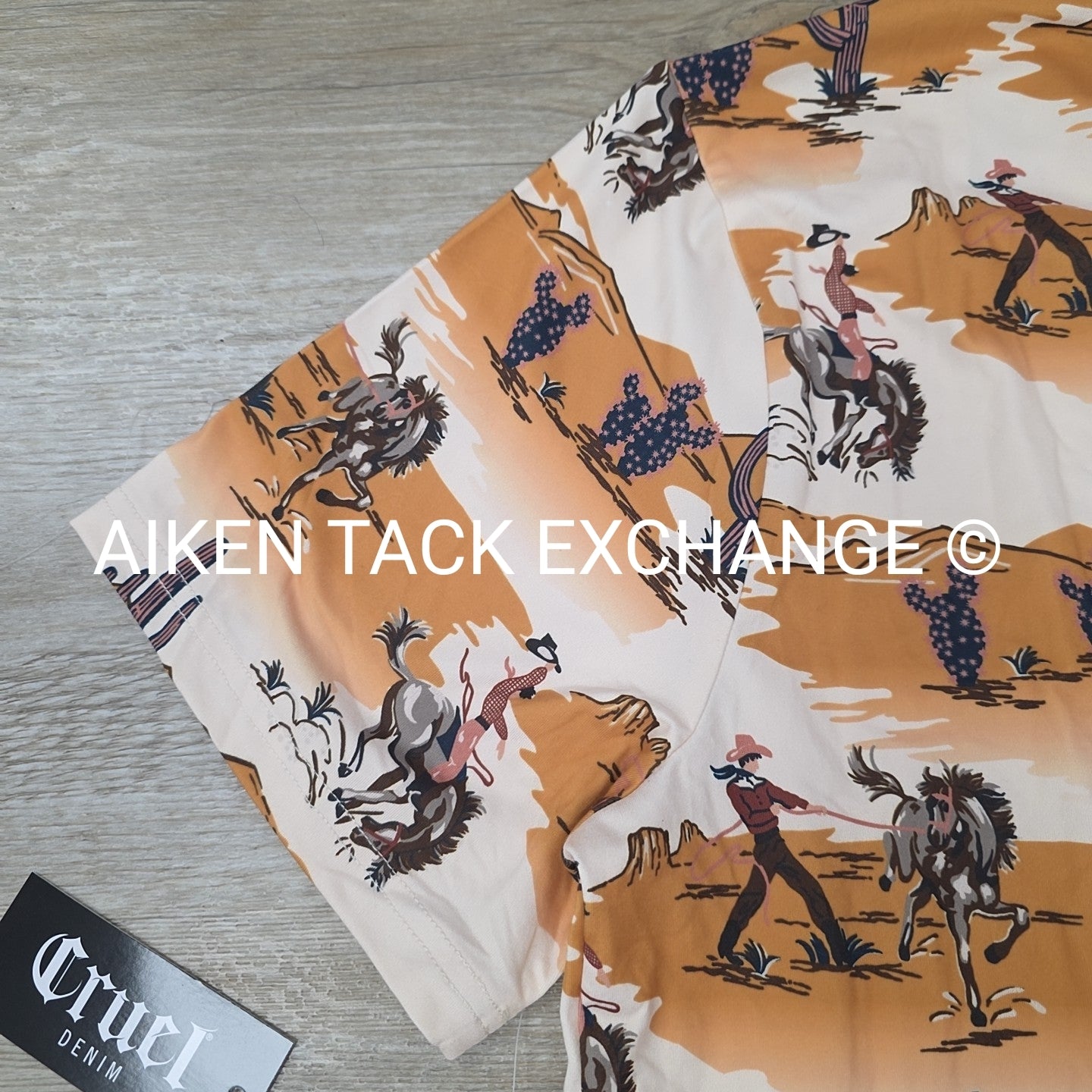 Cruel Denim Short Sleeve Western Tee, Size X-Large