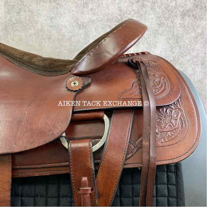 American Saddlery Circle A 1860 Pro-Dally Roper Western Saddle, 17.5" Seat, Wide Tree - Full QH Bars