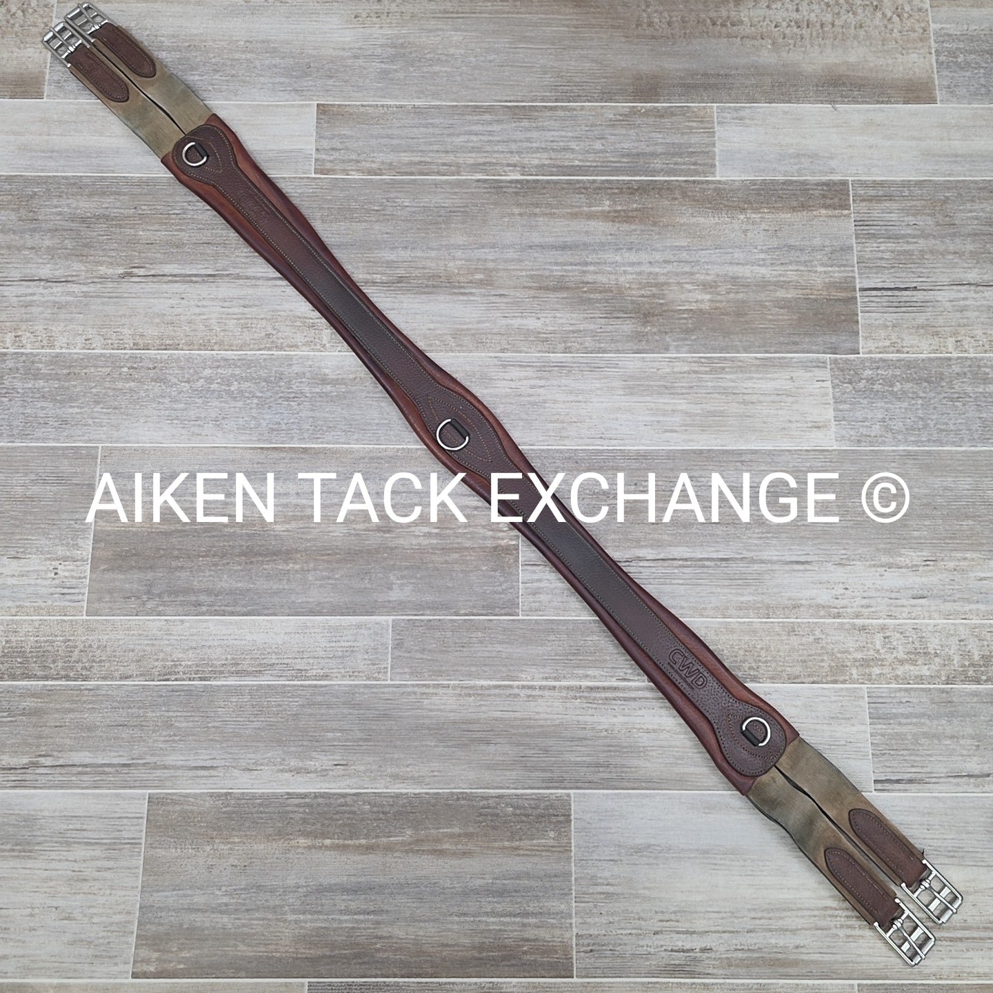 CWD Classic Leather Girth with Double End Elastic, Brown, 52"