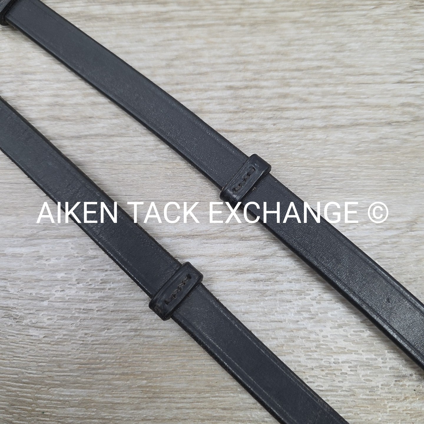Leather Reins with Hand Stops, Black, Size Full