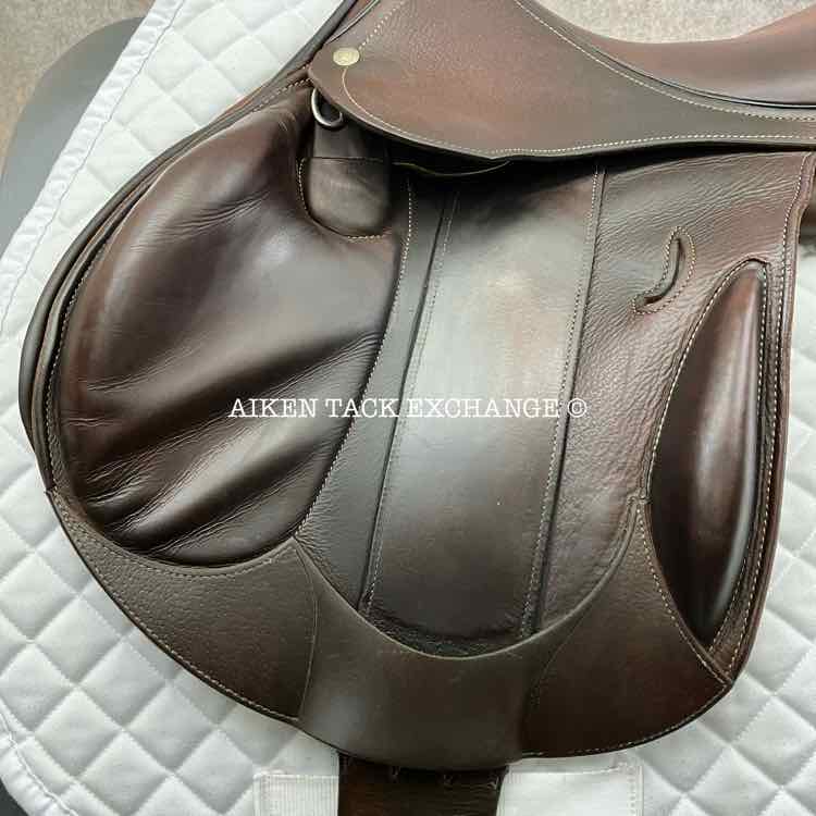 2014 Devoucoux Chiberta Junior Monoflap Jump Saddle, 16.5" Seat, 0A Flap, Medium Wide Tree, D3D Panels, Full Buffalo Leather