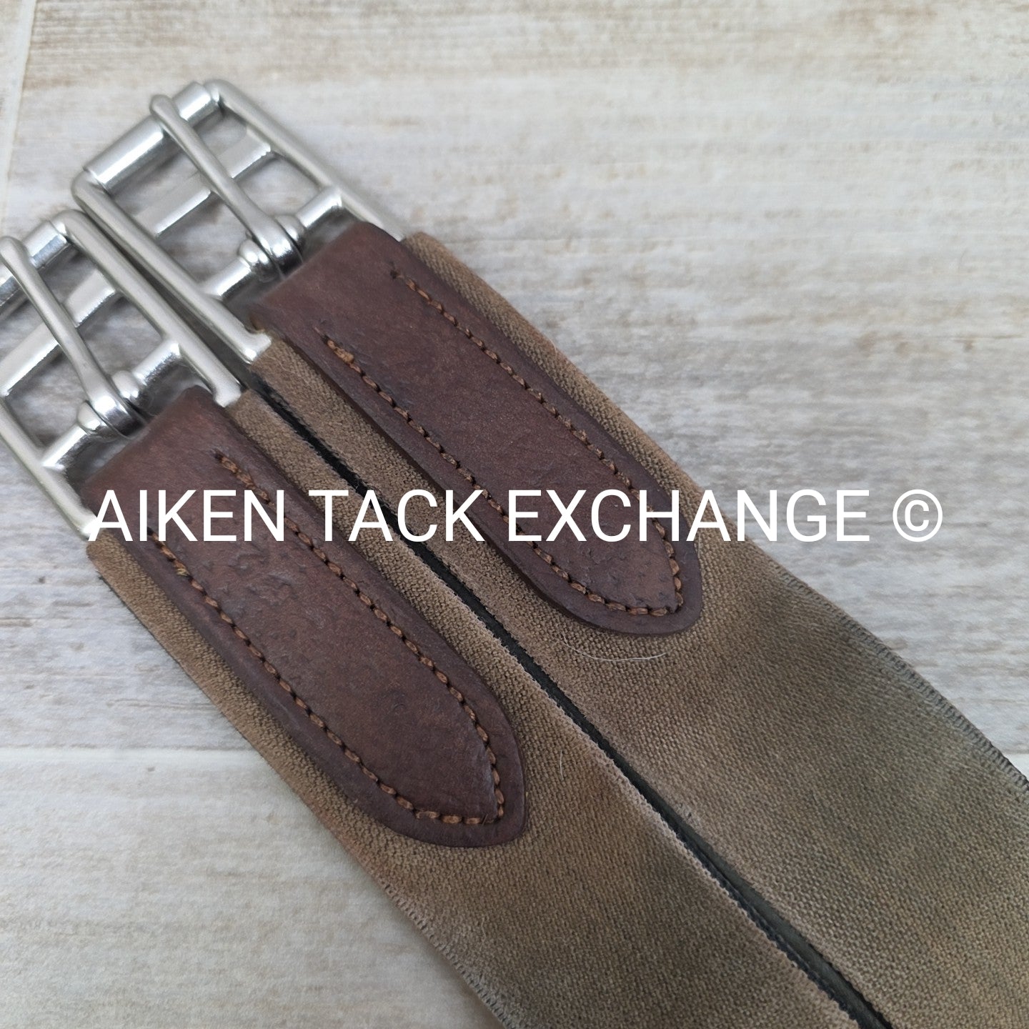 CWD Classic Leather Girth with Double End Elastic, Brown, 52"