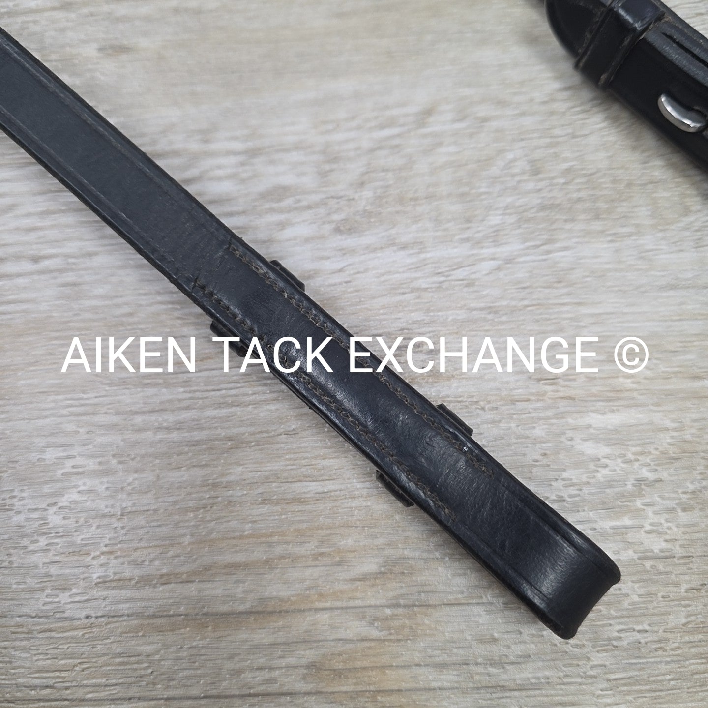 Leather Reins with Hand Stops, Black, Size Full