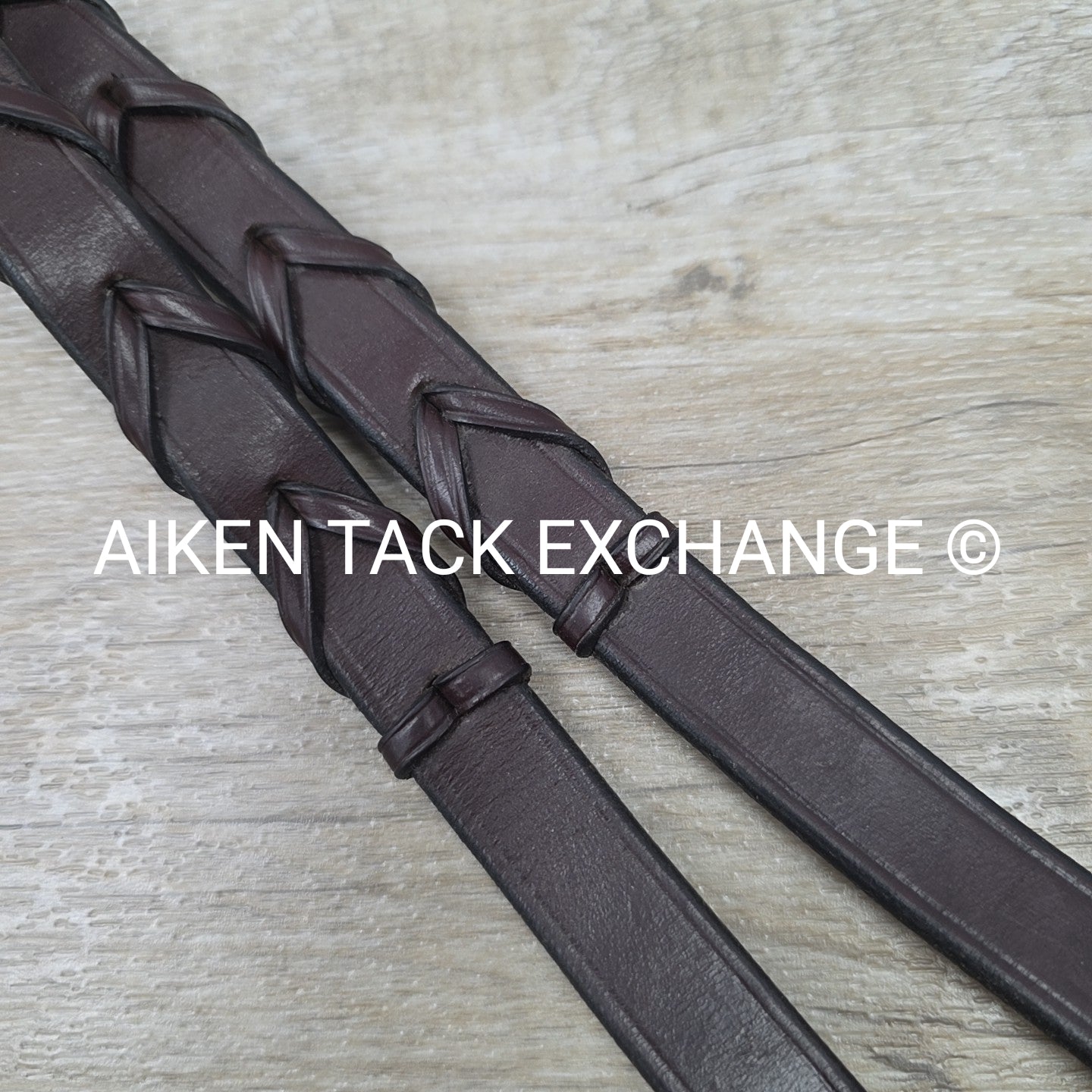KL Select Flat Laced Reins, Brown, 58"