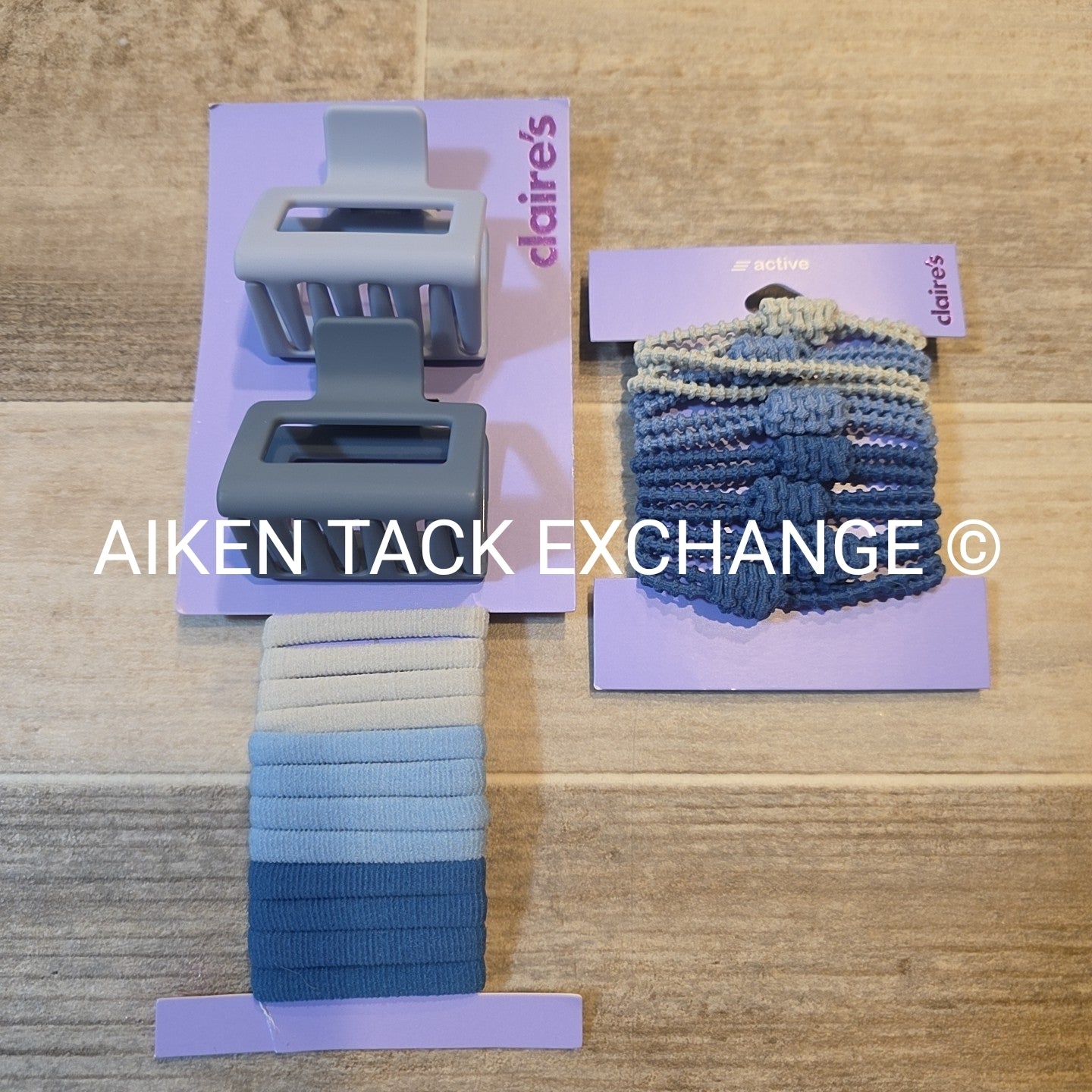 Claire's Hair Bundle - 2 Claw Clips, 2 Packs of Hair Ties