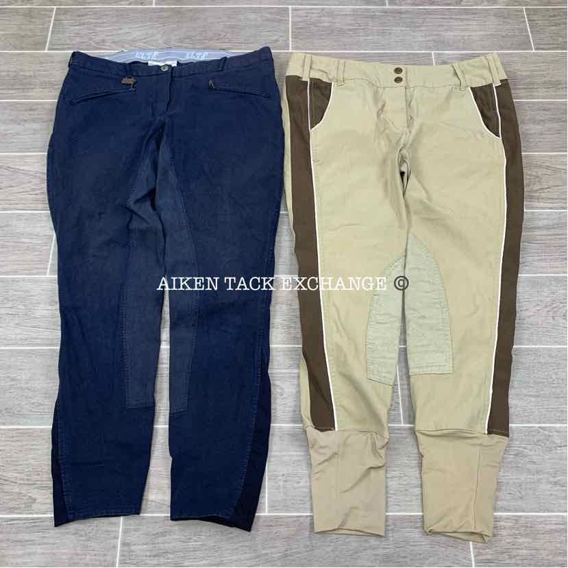 BARGAIN BUNDLE: 2 Pairs of Breeches, TuffRider Knee Patch & ELT Full Seat, 32