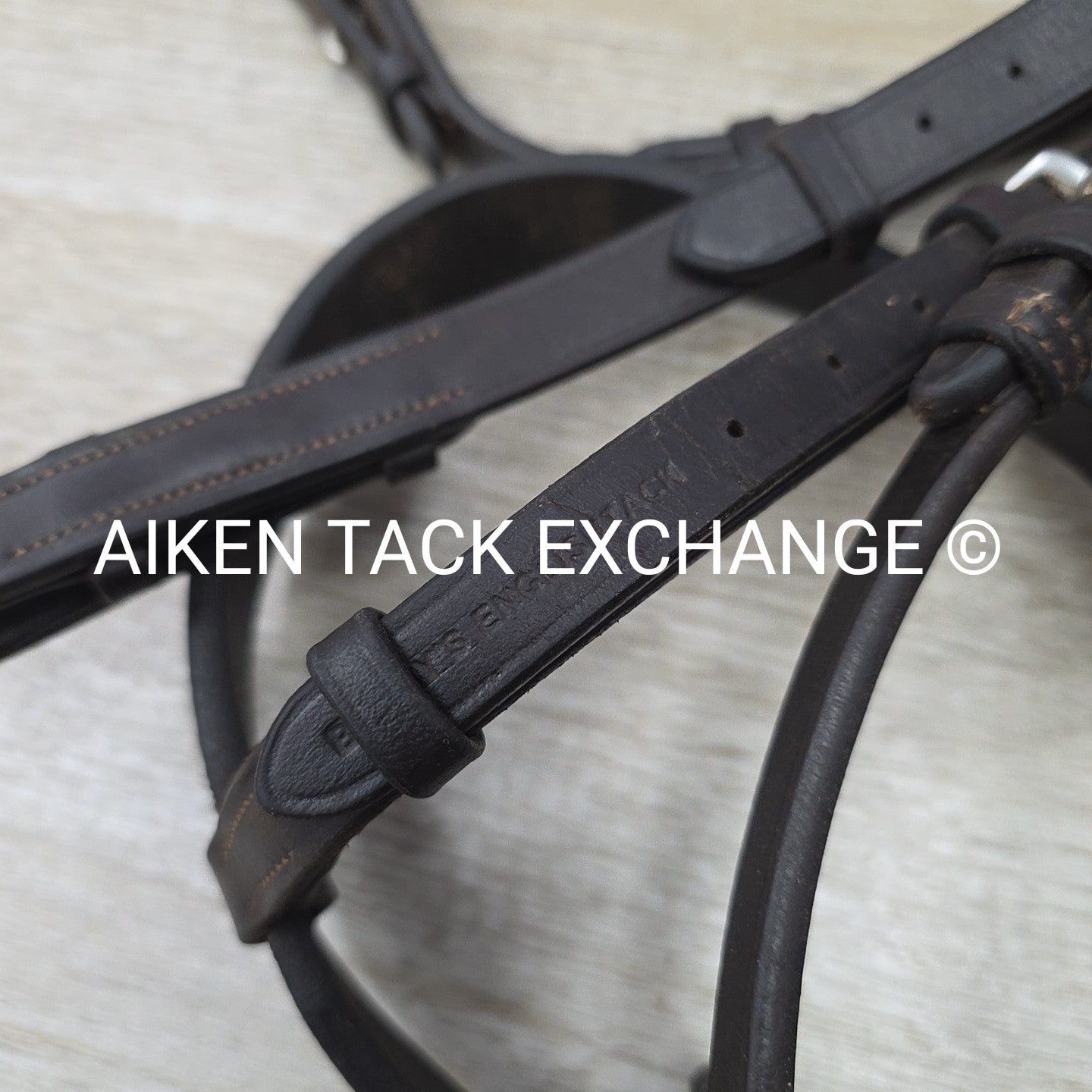 Bobby's English Tack Heavy Duty Flat Hunt Bridle with Laced Reins, Brown, Size F
