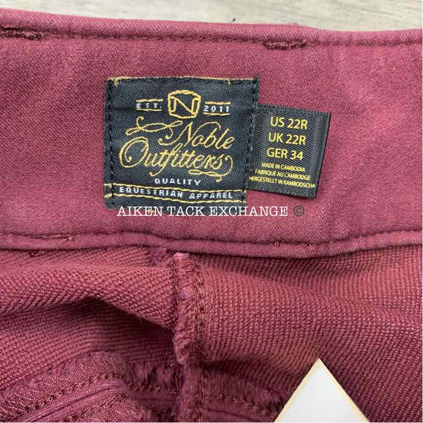 Noble Outfitters Size Zip Knee Patch Breeches, Size 22R